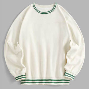 Sudaderas personalizadas de cuello redondo con logotipo bordado en blanco, sudadera de lana de poliéster, diseño 2025 - Product Image 1