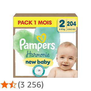 PampersHarmonie Nappies Size <b>2</b>, 204 Nappies, 4 kg - 8 kg, Gentle Skin Protection with 100% PampersProtection - Product Image 4