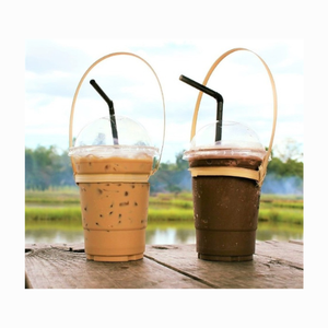 Portavasos de café de bambú plegable desechable de alta calidad hecho de 100% materiales de portavasos de bambú Natural café para llevar - Product Image 2