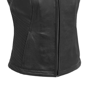 Chaleco de Cuero Genuino para Mujer, Última Moda, Logotipo Personalizable, Color Sólido, Tejido de Lona, Impermeable, Cortavientos y Transpirable - Product Image 5
