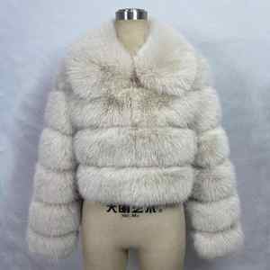 Manteau en fourrure à manches longues pour femmes, court, zippé, col rabattu, mode luxe d'hiver, doudoune pour femmes - Product Image 4