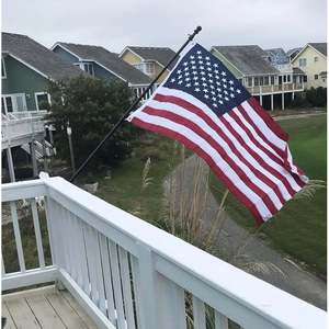 6 Ft Satin and Nylon <b>Flag</b> Pole Holder Portable Tangle-Free 3x5 American <b>Flag</b> Kit for Outdoor Porch House Use - Product Image 1