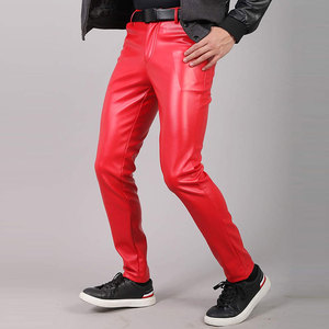 Pantalones de cuero negro para motocicleta, pantalones vaqueros estilo motociclista para motociclista con 5 bolsillos - Product Image 2