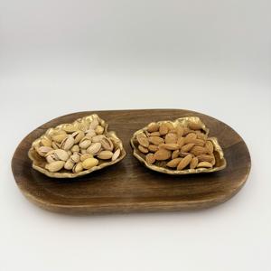 Cuencos Rústicos Hechos a Mano de Aluminio para Frutos Secos con Bandeja de Madera para Regalo de Boda, para Comedor y Sala de Estar - Product Image 1