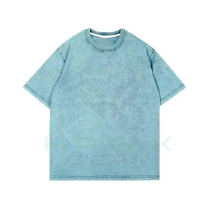Venta al por mayor de peso pesado Vintage 230 Gsm algodón lavado con ácido camiseta Unisex Streetwear estilo Hip Hop impresión Digital camiseta en blanco - Product Image 2