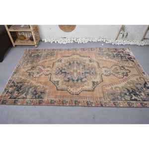 Tapis Vintage en Laine Beige Vert Patchwork Motif Classique Grande Surface Rectangle Couloir Design 4.4X6.9 ft Latex pour une Utilisation Durable - Product Image 3