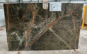 แผ่นหินอ่อนสีเขียวป่าฝนที่ทันสมัยหินแคลไซต์ขัดเงาสำหรับการใช้งานในโรงแรมรูปแบบหินที่ทนทานและสง่างาม - Product Image 3