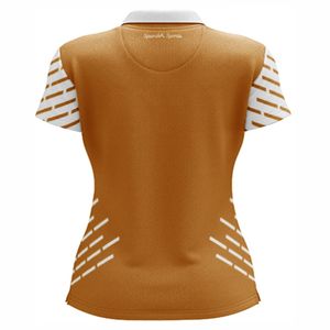 Polo de mujer personalizado al por mayor, ropa deportiva de punto de poliéster transpirable con diseños impresos o logotipos - Product Image 2