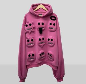 Winter Front Emojis Pocket 3D Customizable Zipper-Up <b>Hoodies</b> with Custom Logo and Design-Oversized Fit - Product Image 1