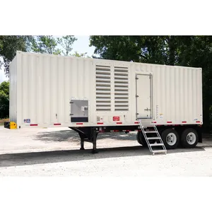 Groupe électrogène diesel industriel triphasé d'occasion de 800 kW, sortie 480 V, sur remorque, pour alimentation de secours commerciale - Product Image 1