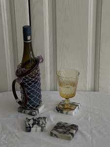 ชุดจานรองแก้วหินอ่อน Calacatta Viola ทำมือ 2 ชิ้น ของขวัญสุดหรู - Product Image 6