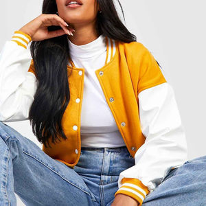 Haute Qualité Nouveau 2025 Style Personnalisé Couleur Veste Fabricant Personnalisé En Gros Original En Cuir Manches Baseball Letterman - Product Image 5