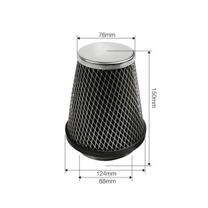Filtre conique noir en éponge avec maille métallique - Product Image 1