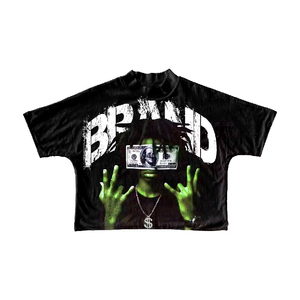 T-shirt pour homme Hip Hop surdimensionné vintage délavé, coupe carrée, imprimé graphique lourd, épaules tombantes, 2025 - Product Image 5