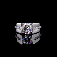 Bague pour homme en or massif 14 carats avec diamant de laboratoire certifié IGI, rond, 3 carats, couleur D, pureté VVS2, couleur E, alliance de luxe