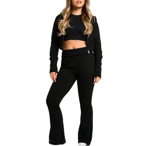 2025 Offre Spéciale personnalisé femmes survêtement tenue décontracté recadrée fermeture éclair ensembles de survêtement au prix de gros fabriqué par Dikson Sports - Product Image 1