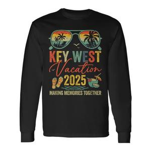 T-shirt à manches longues 2025 Rétro Souvenirs de vacances à Key West – Vêtements promotionnels assortis pour voyages en groupe - Product Image 1