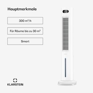 Air <b>Cooler</b> Fan Water 300 m3/h 5L Tank Portable Tower Air <b>Cooler</b> for Home <b>Rooms</b> up to 30 m2 75W 65 dB White - Product Image 2