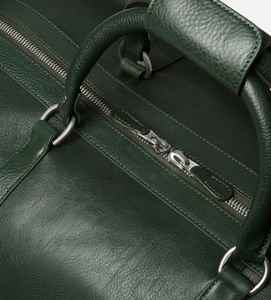 Forest Green Genuine Leather Luxury Duffle <b>Bag</b> for Men Women-Weekender Travel Gym <b>Carry</b>-<b>On</b> Luggage Water Resistant Large - Product Image 5