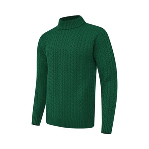 Suéter de Cuello Alto de Punto Trenzado para Hombre, Clásico, de Invierno, para el Mercado Estadounidense, Suéter de Marca Privada OEM - Product Image 1