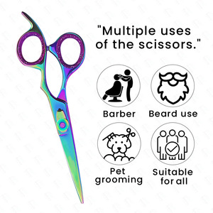 กรรไกรตัดผมสีรุ้ง6นิ้วสำหรับผู้หญิงผู้ชายและเด็ก - Product Image 5