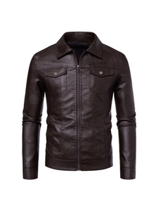 Chaqueta de Cuero Delgada para Hombre al por Mayor - Cuello Alto, Logotipo Frontal, Transpirable, Impermeable, Cortavientos, Secado Rápido, Cálida para Invierno, Personalizable - Product Image 2