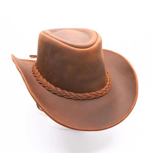 Nuevo 2025 venta al por mayor Unisex 100% sombreros de vaquero de cuero personalizado impreso ala ancha sombrero de vaquero de cuero occidental - Product Image 2