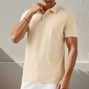 Oem high dentisty Mens Textured Knit Polo <b>Shirts</b> Short Sleeve Summer <b>Collared</b> <b>T</b> <b>Shirt</b> <b>T</b>-<b>shirt</b> Men's Top - Product Image 1