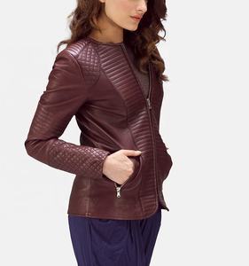 2024 Otoño Invierno chaqueta de cuero de moda para mujer abrigo de manga larga para mujer con solapa cremallera calle prendas de vestir tela de lona estampada - Product Image 4