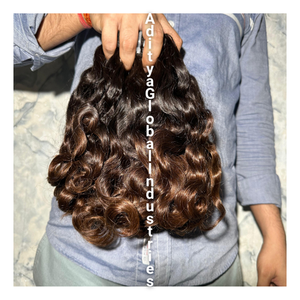 100% naturel brut indien Remy cheveux faisceaux non transformés extensions de cheveux humains vierges crus rebondissants ondulés en vrac cheveux humains - Product Image 3