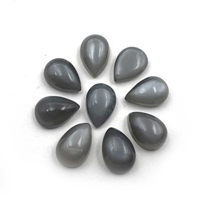 Lote de 68 piezas cabujón de pera de piedra lunar gris Natural 6x9 MM 100 CT IGI certificado piedra preciosa suelta - Product Image 3