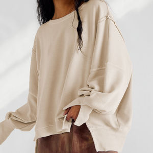 เสื้อสเวตเตอร์เปิดไหล่เปิดไหล่สำหรับผู้หญิงเสื้อสเวตเตอร์ผ้าวูลเปิดไหล่โอเวอร์ไซซ์สำหรับฤดูหนาว - Product Image 2