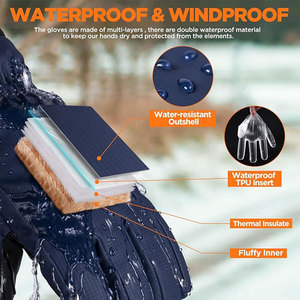 Chauffe-mains d'hiver imperméable à l'eau Batterie Chauffage électrique Gants chauffants Sécurité pour Ski Randonnée Cyclisme - Product Image 5