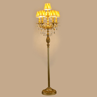 Design antique, lampe sur pied en or noble, fabricant de cristal, lumières d'intérieur led Offre Spéciale