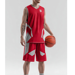 Uniforme Deportivo de Baloncesto, 100% Poliéster, Camiseta sin Mangas Estampada de Fútbol, Tops para Hombre, Uniforme de Entrenamiento de Fútbol y Baloncesto - Product Image 1
