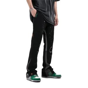 กางเกงจ็อกเกอร์ผู้ชายเอวสูงผ้าฝ้าย100% กางเกงขาบานเข้ารูปพิมพ์โลโก้ได้ตามต้องการ - Product Image 3