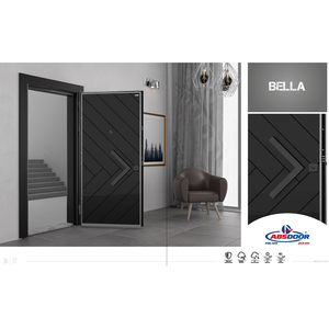 ABSDOOR BELLA Portes de sécurité manuelles modernes en PVC, acier et MDF finis, fabriquées en Turquie pour une utilisation intérieure dans les appartements, les villas, les hôtels, PORTE EN ACIER - Product Image 2
