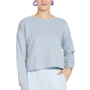 Tela personalizada sudaderas de las mujeres Venta caliente al por mayor sudadera de secado rápido de las mujeres del hombro de la gota personalizada transpirable - Product Image 1