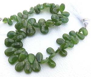 ลูกปัดเรียบ vesuvianite สีเขียว130cts อัญมณีธรรมชาติ8.5 'สแตรนด์ลูกแพร์ขนาด7-12.5มม. อัญมณีหลวมสีเขียวอัญมณีหลวม - Product Image 3