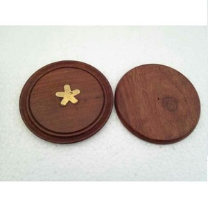 Posavasos de madera de Acacia, Mango cuadrado esmaltado de diferentes diseños y formas disponibles, venta al por mayor y precio de fábrica de la India - Product Image 3