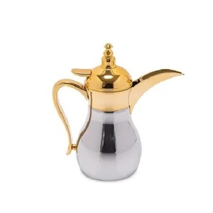 Bouilloire à café Dallah arabe vintage élégante finition argentée Pot de serveur de café en métal décoratif pour la maison, le café et le bureau - Product Image 3