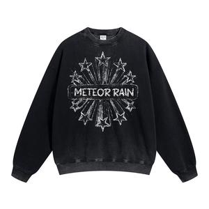 OEM personalizado ácido lavado Sudadera ligera transpirable 420 GSM algodón orgánico de gran tamaño Boxy hombres Sudadera de cuello redondo - Product Image 2