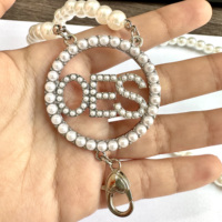Collier pendentif cercle creux avec lettres, imitation perles, pour femmes, de la Sororité Designer Order of Eastern Star OES, avec cordon
