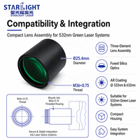Conjunto de Lentes de Enfoque con Espaciado de Aire de 532nm, Diámetro de Lente de 25.4mm, Sílice Fundida para Grabado de Lámina de Cobre en PCB