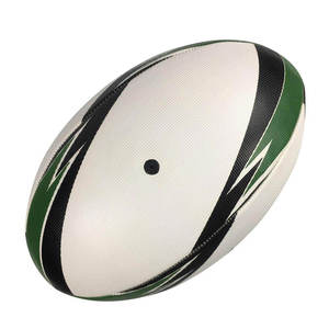Ballon de rugby d'entraînement de service OEM pour une utilisation en extérieur Taille entièrement personnalisée Cousu à la machine 100% Cuir véritable Couleur personnalisée - Product Image 2