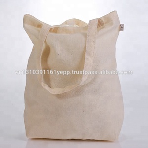 Wholesale Reusable Cotton Tote Shopping <b>Bags</b> with Custom Logo & Screen Pattern <b>Mesh</b> Handle for Gift Packing - Product Image 5