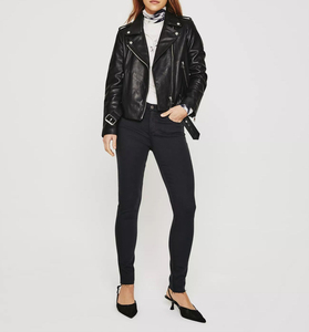 Diseño personalizado 2024 chaqueta de cuero de mujer de la mejor calidad Casual Slim fit transpirable cómodo cuero mujer chaqueta de moda - Product Image 2