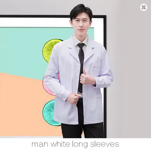 เสื้อโค้ทแลปแขนสั้นสำหรับผู้ชายและผู้หญิงเครื่องแบบโรงพยาบาลปรับแต่งได้ - Product Image 4