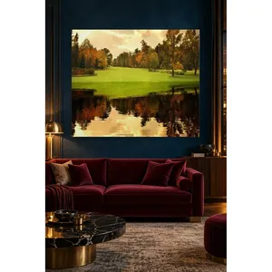 Impression sur toile Fida : Arbres d'automne reflétés dans un lac - Product Image 3