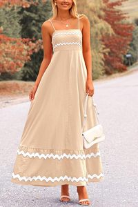 2025 negro bohemio hasta el tobillo Maxi vestido para mujer sin mangas Casual Vacaciones verano Material de algodón vestido sólido - Product Image 2